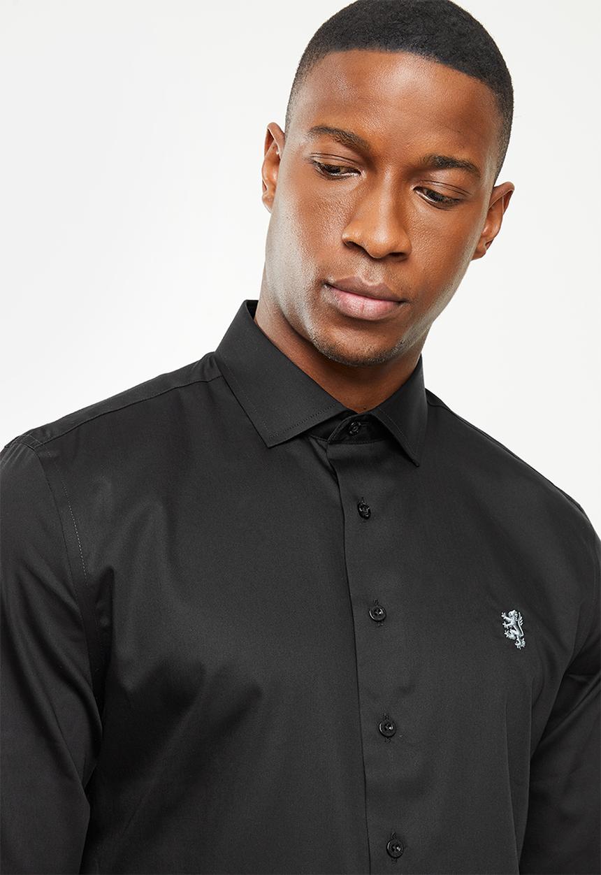 Pringle of Scotland - Core tailored long sleeve shirt - black