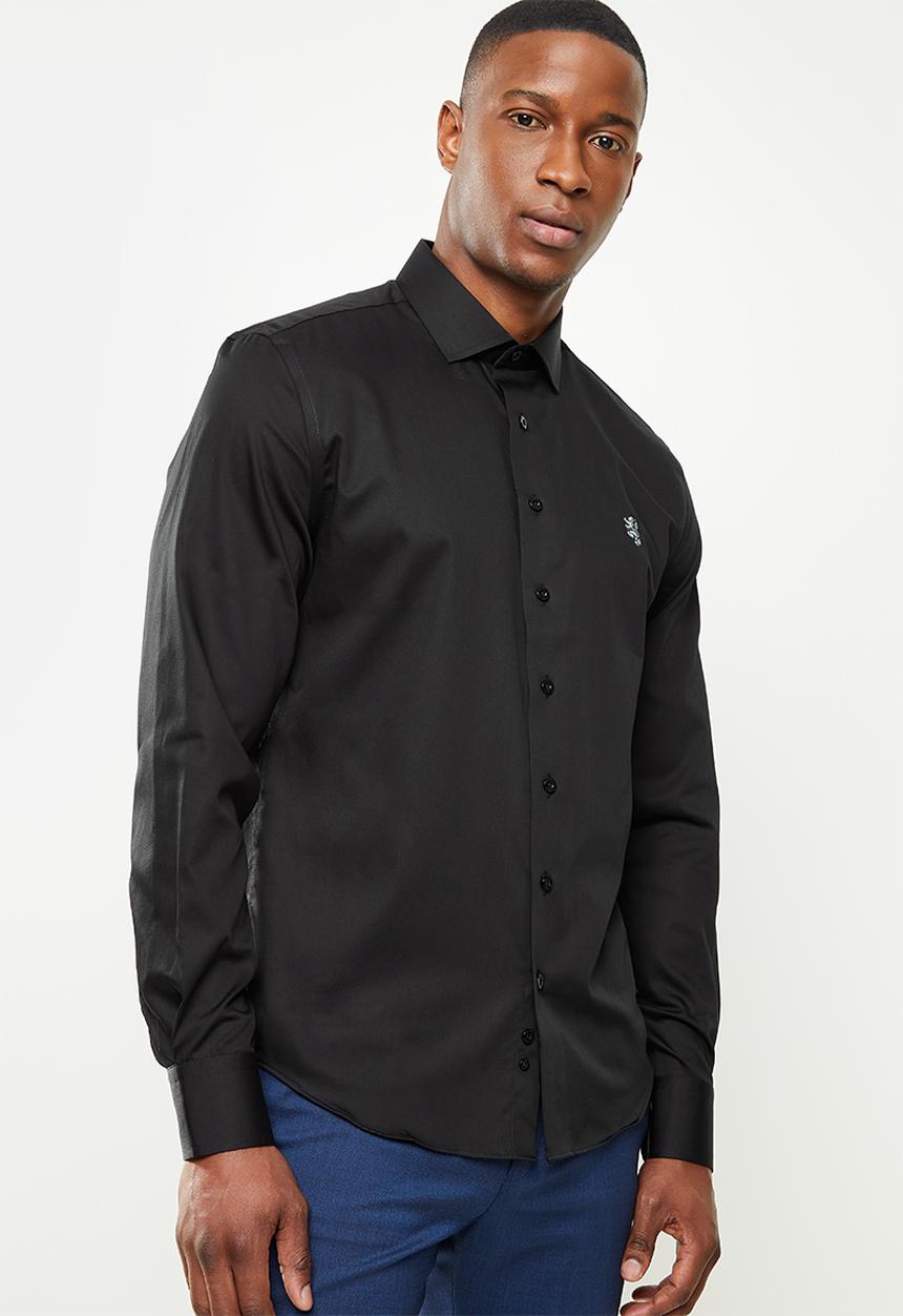 Pringle of Scotland - Core tailored long sleeve shirt - black