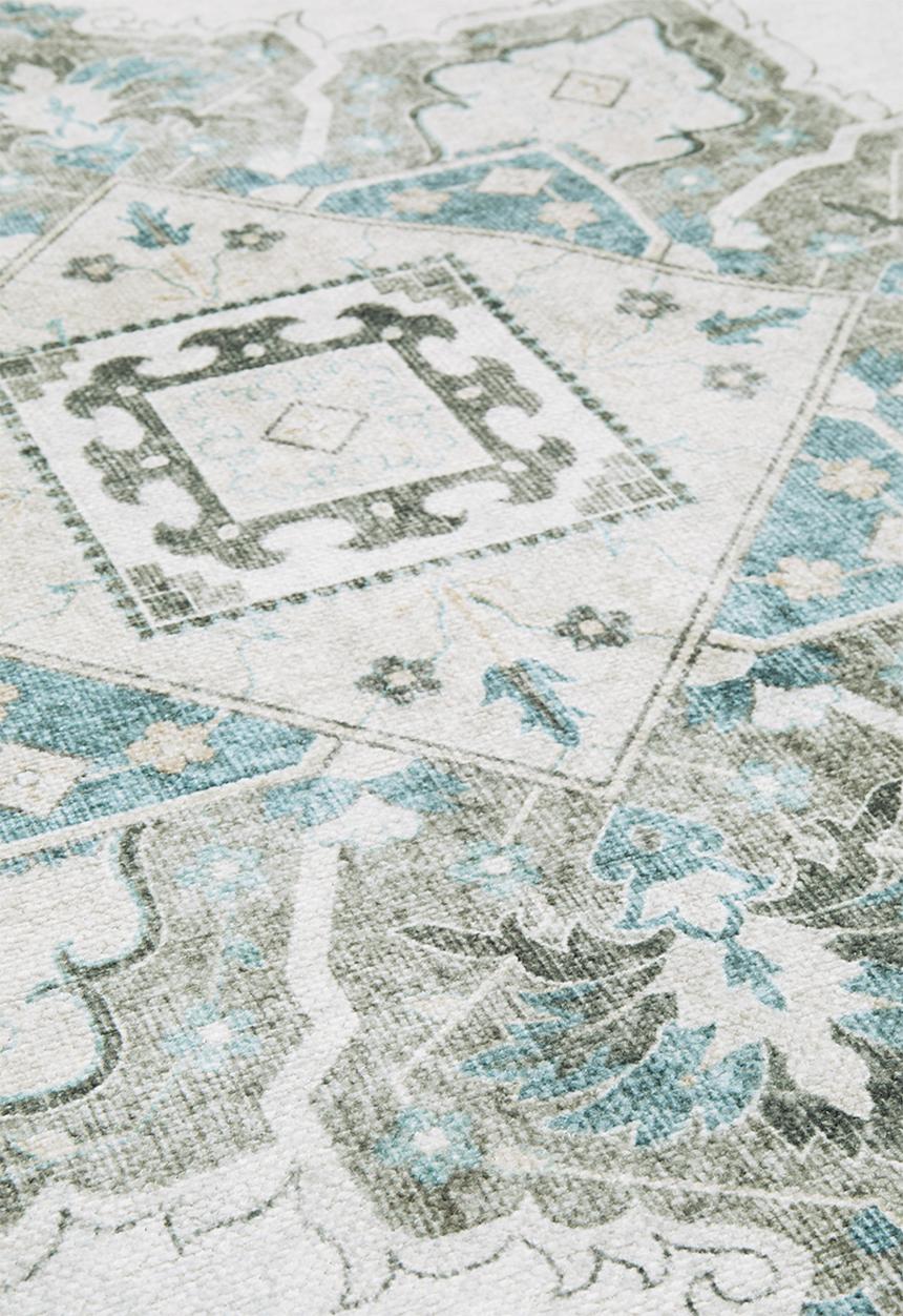 Sixth Floor - Eve printed rug - antique grey & blue