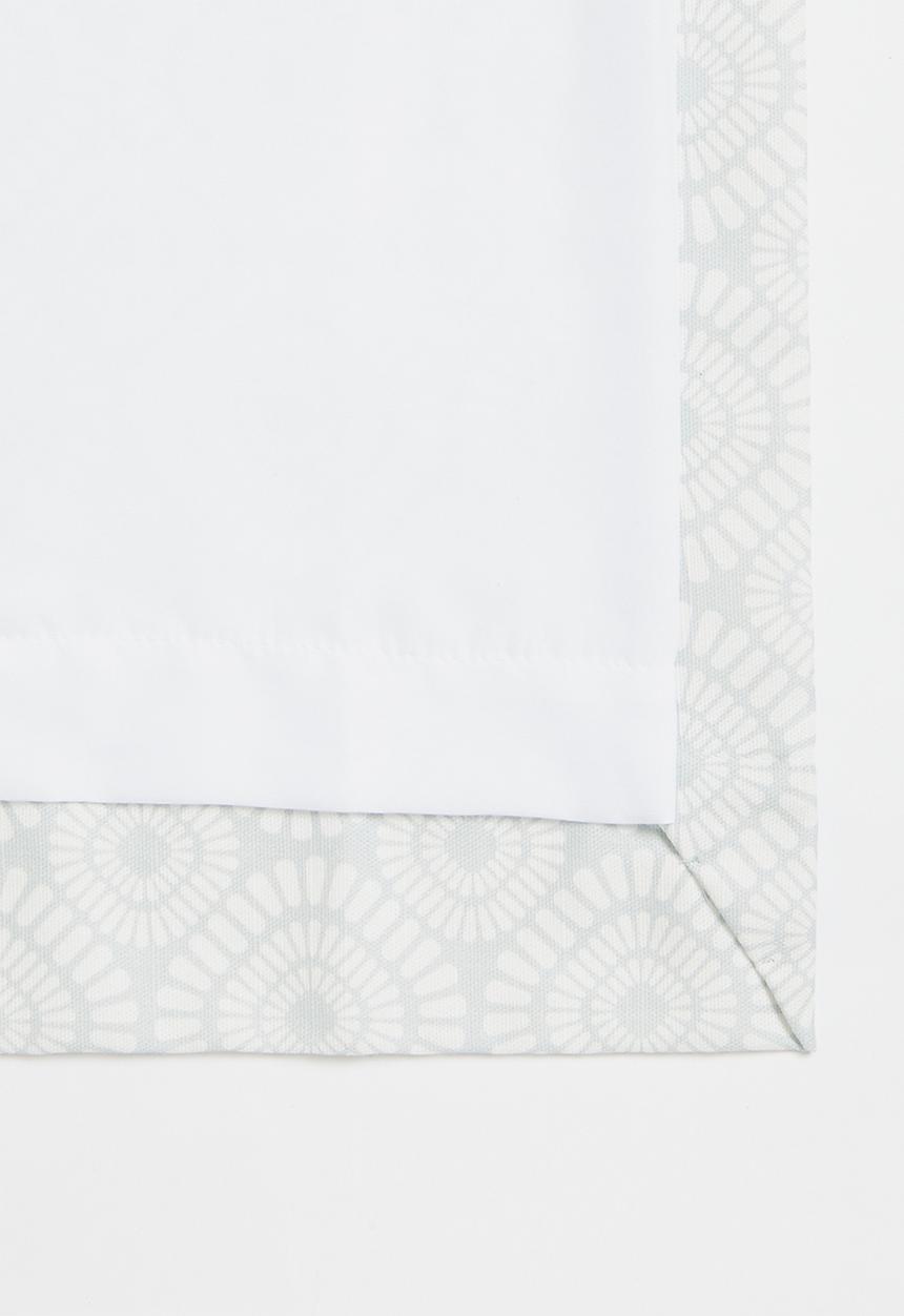 Sixth Floor - Geometric abstract printed eyelet curtain pack of 2 - grey