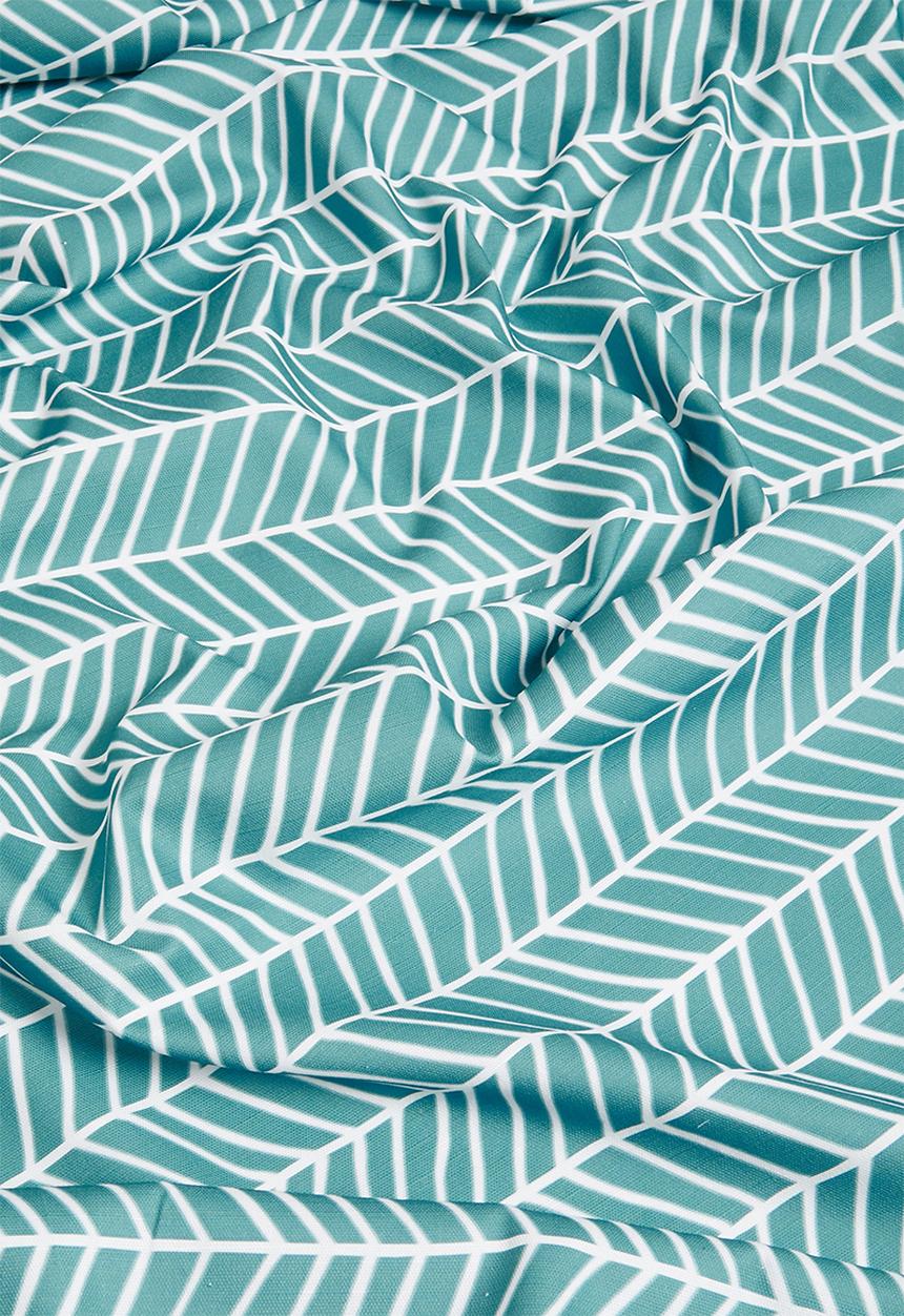 Sixth Floor - Herringbone printed eyelet curtain pack of 2 - duck egg blue