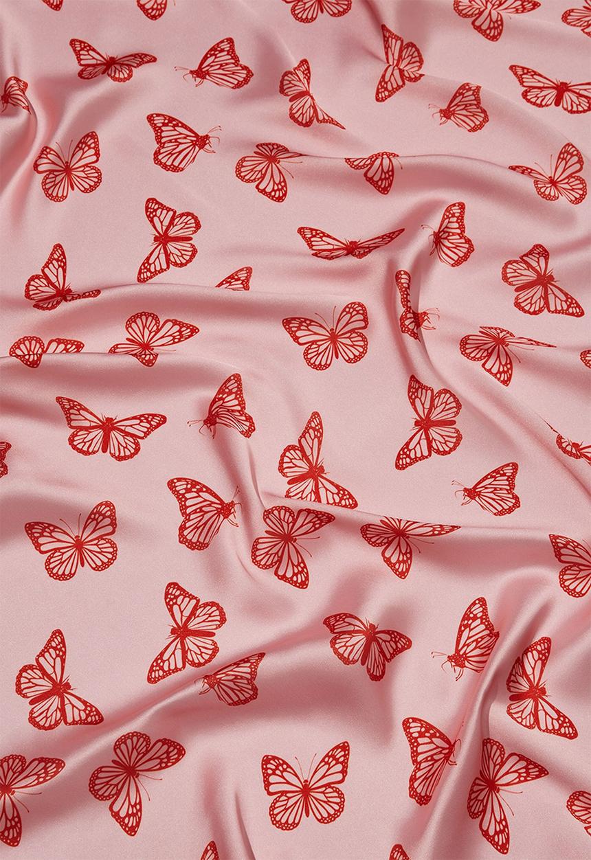 Rubi - Versatile scarf - pink butterfly