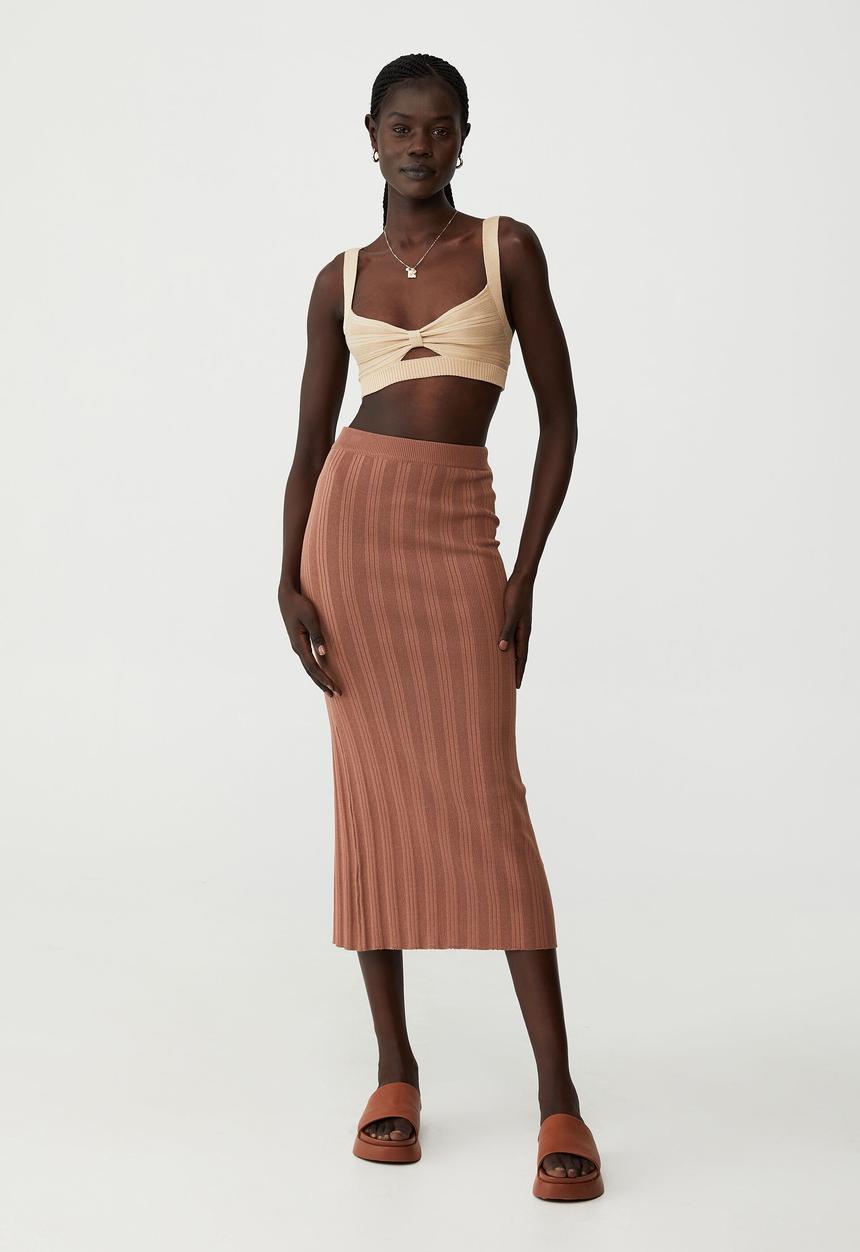 Cotton On - Foxy midi skirt - cocoa bean