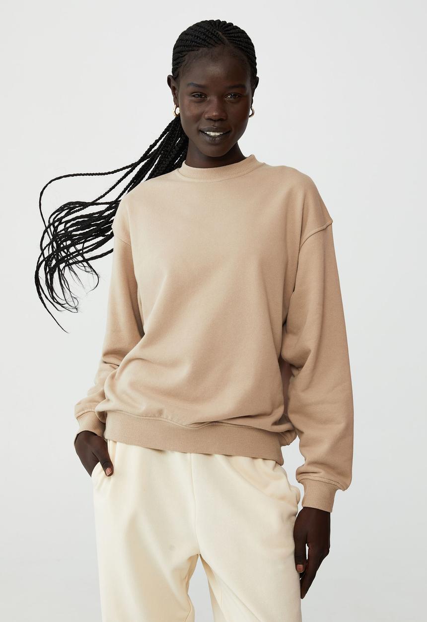 Cotton On - Classic crew sweatshirt - linen taupe