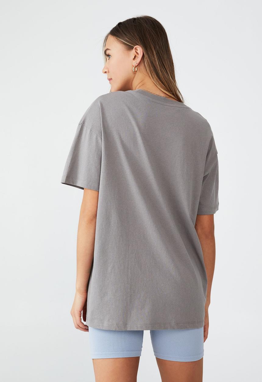 Cotton On - Boyfriend fit graphic tee - good vibes & thunder grey