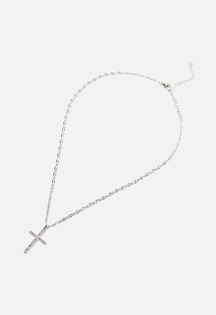 Rubi - Premium pendant necklace - sterling silver plated dia cross