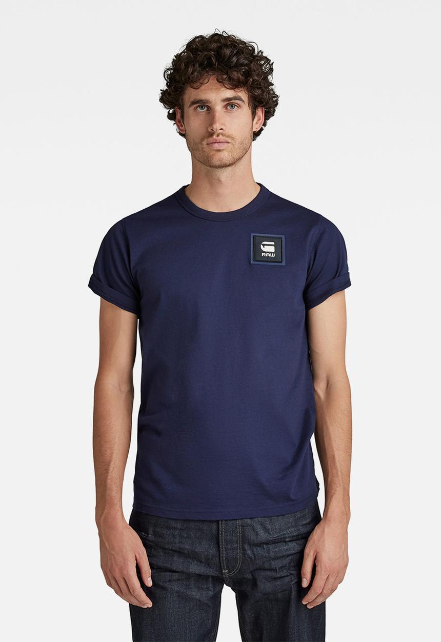 G-STAR - Badge logo+ r t s\s - servant blue