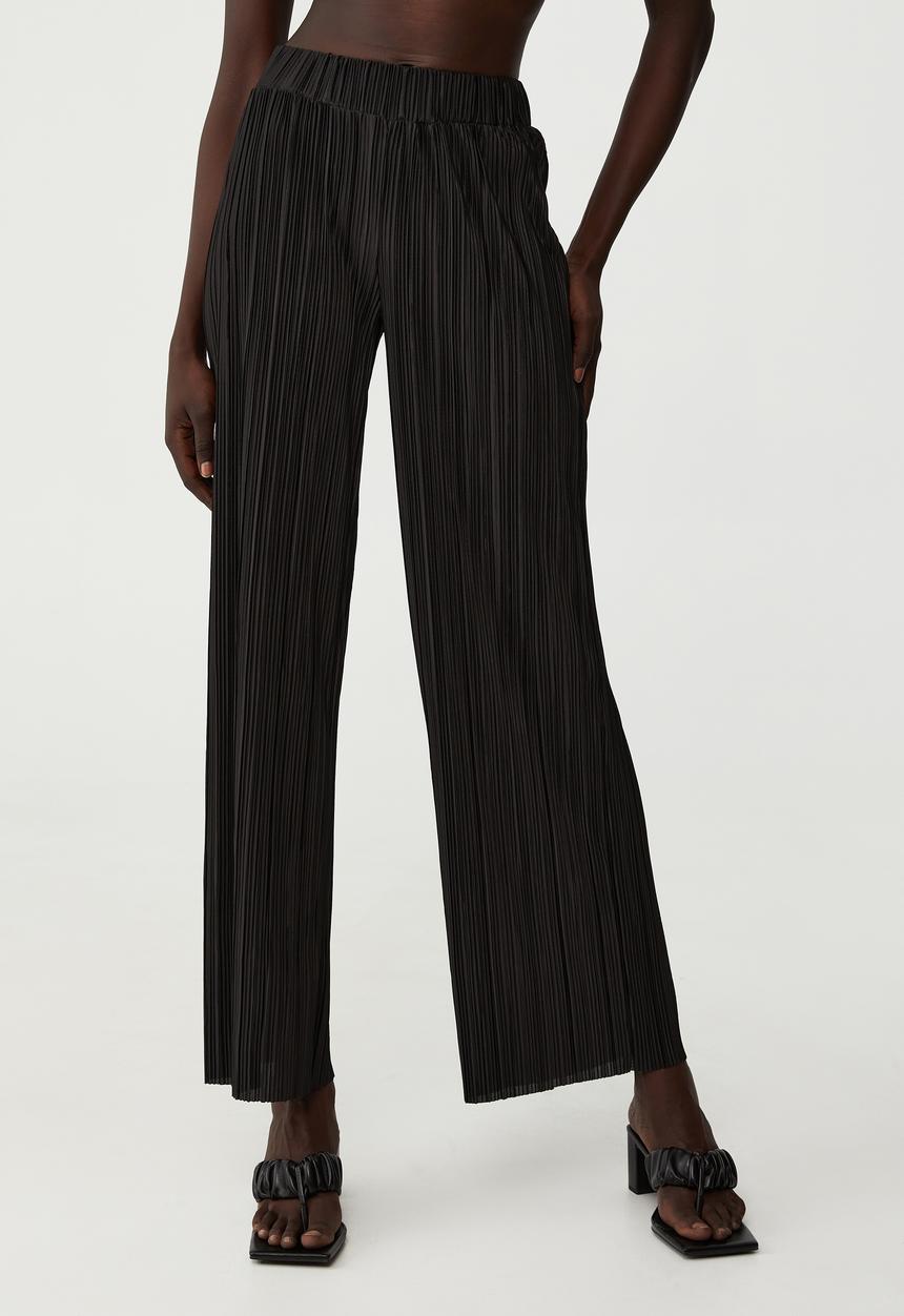 Cotton On - Plisse slinky pant - black