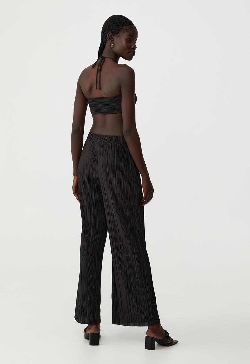 Cotton On - Plisse slinky pant - black