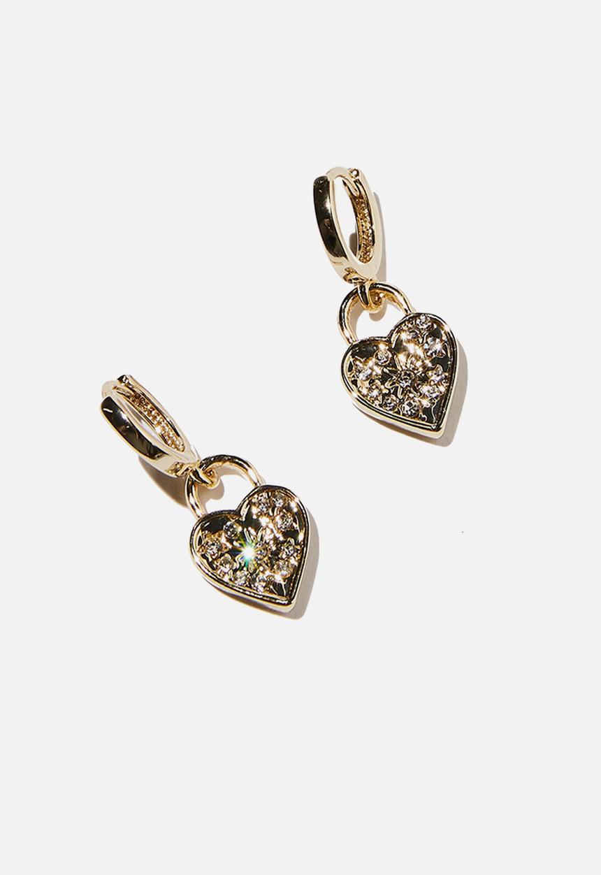 Rubi - Premium huggie hoop - gold plated dia heart