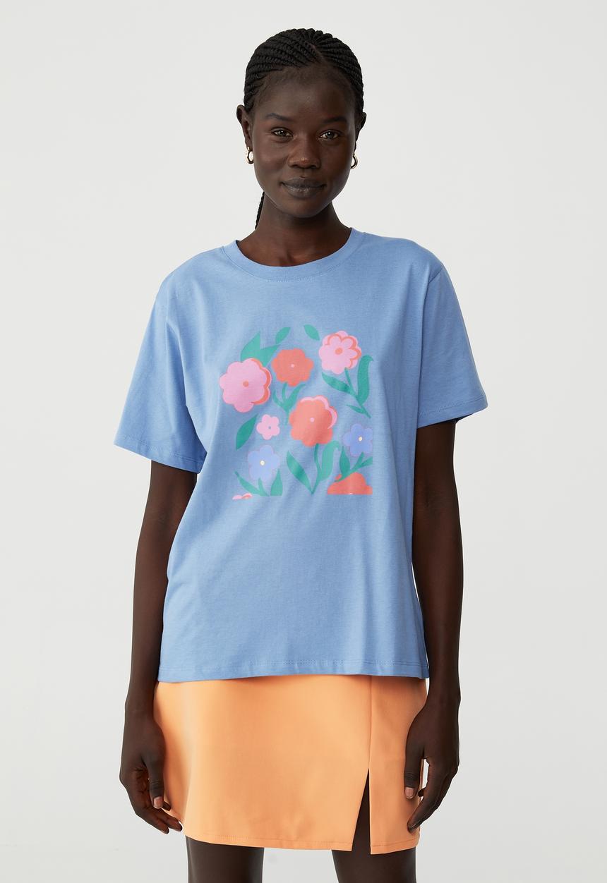 Cotton On - Regular fit graphic tee - lake mist blue