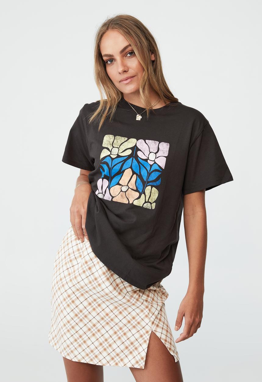 Cotton On - Regular fit graphic tee - washed black
