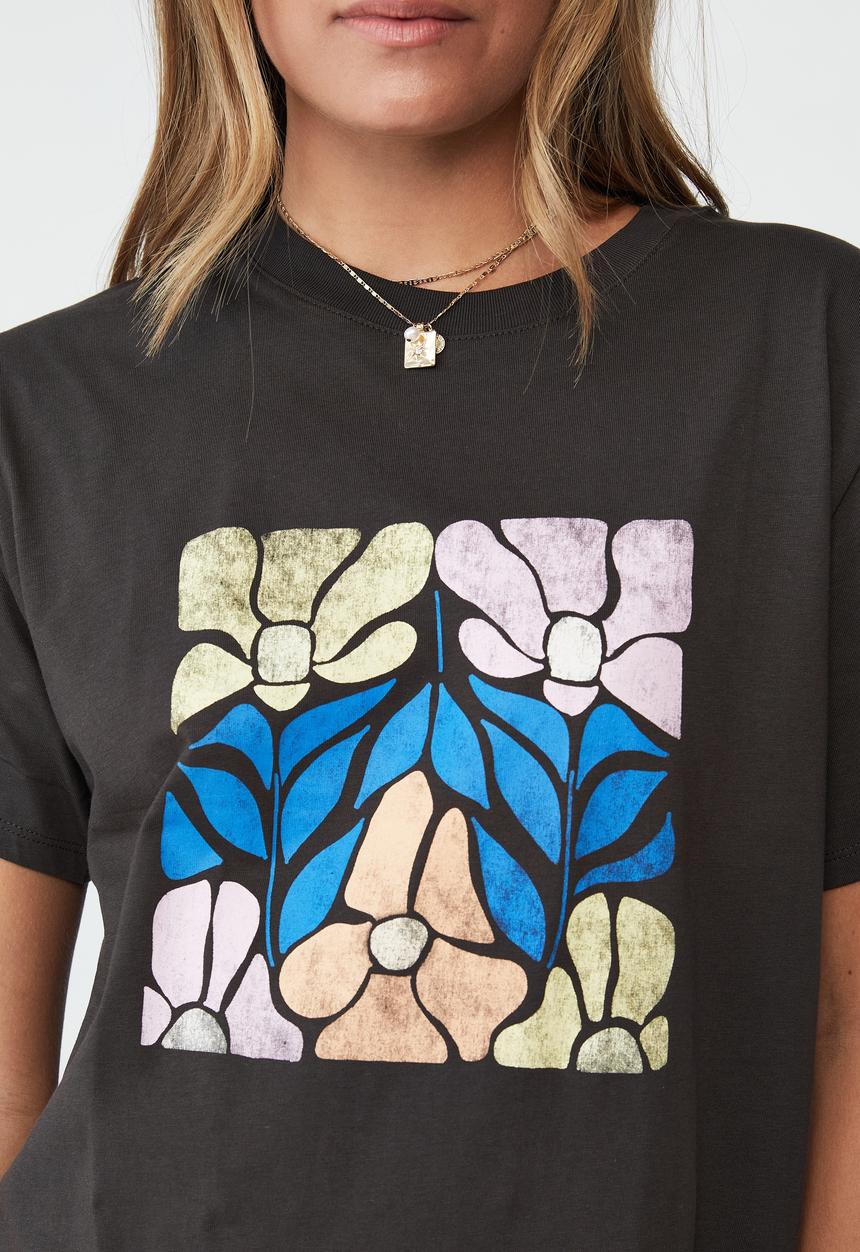 Cotton On - Regular fit graphic tee - washed black