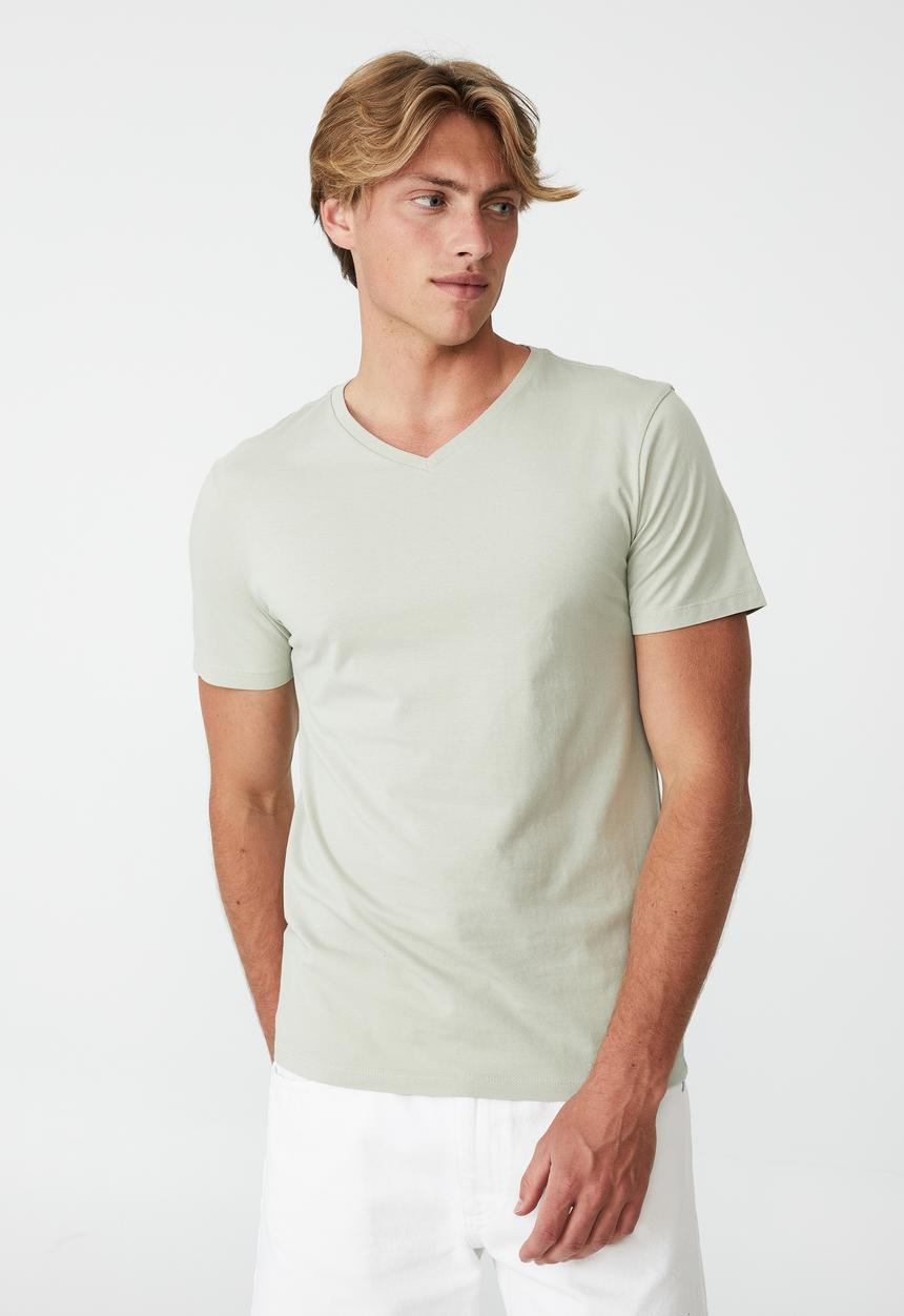 Cotton On - Organic v-neck T-shirt - cool mint