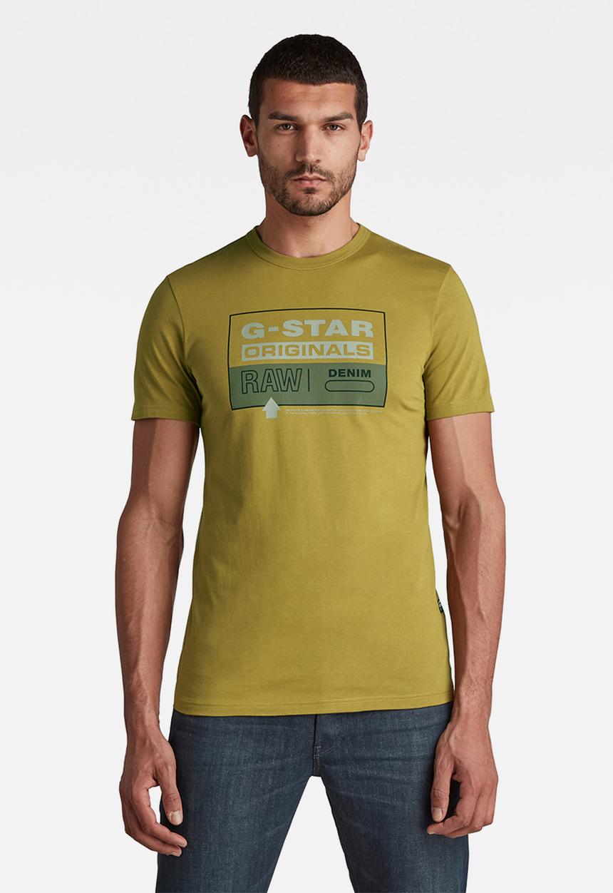 G-STAR - Color block originals slim r t - gold olive