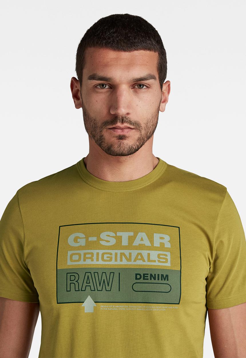 G-STAR - Color block originals slim r t - gold olive