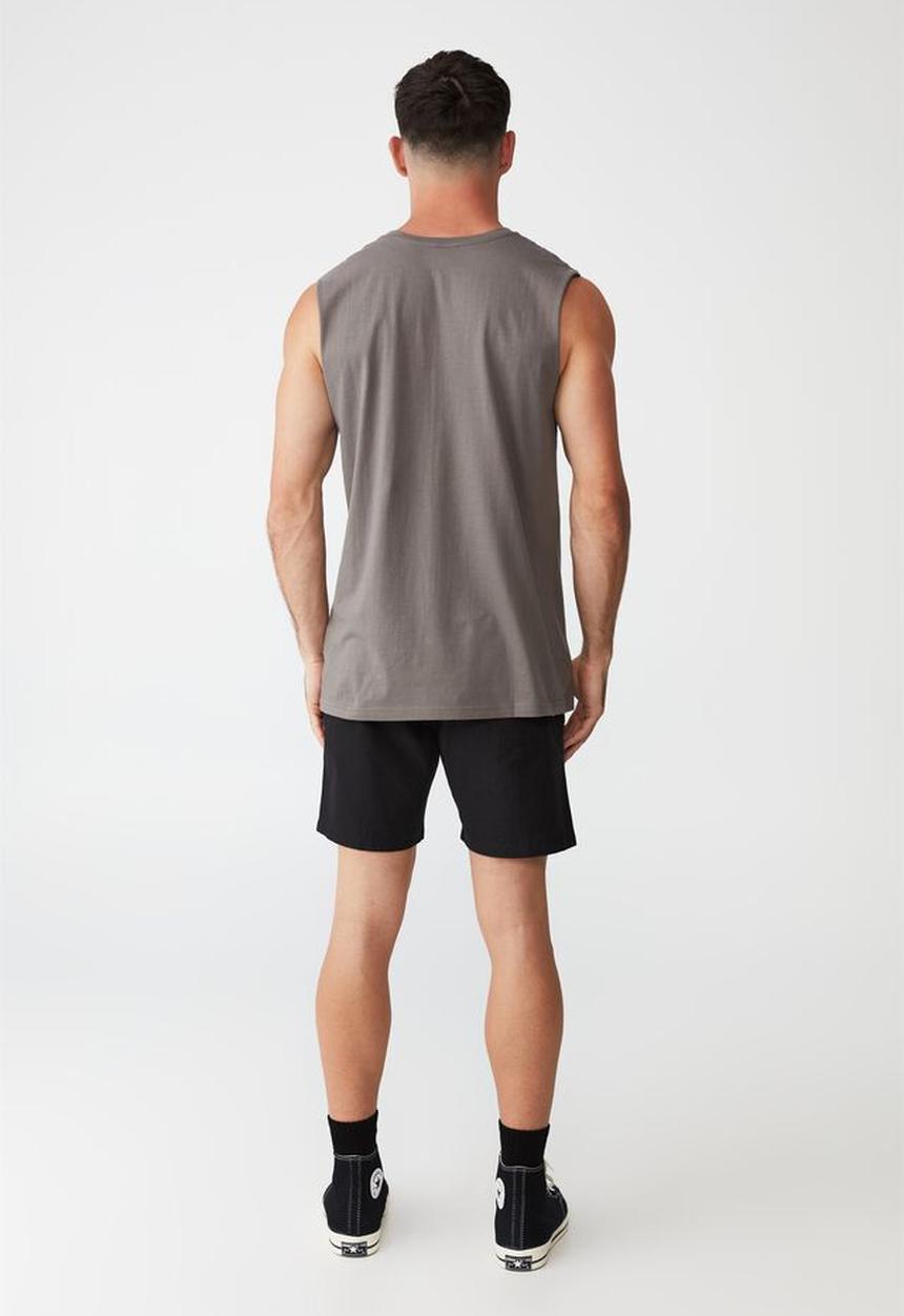 Cotton On - Tbar muscle - slate stone