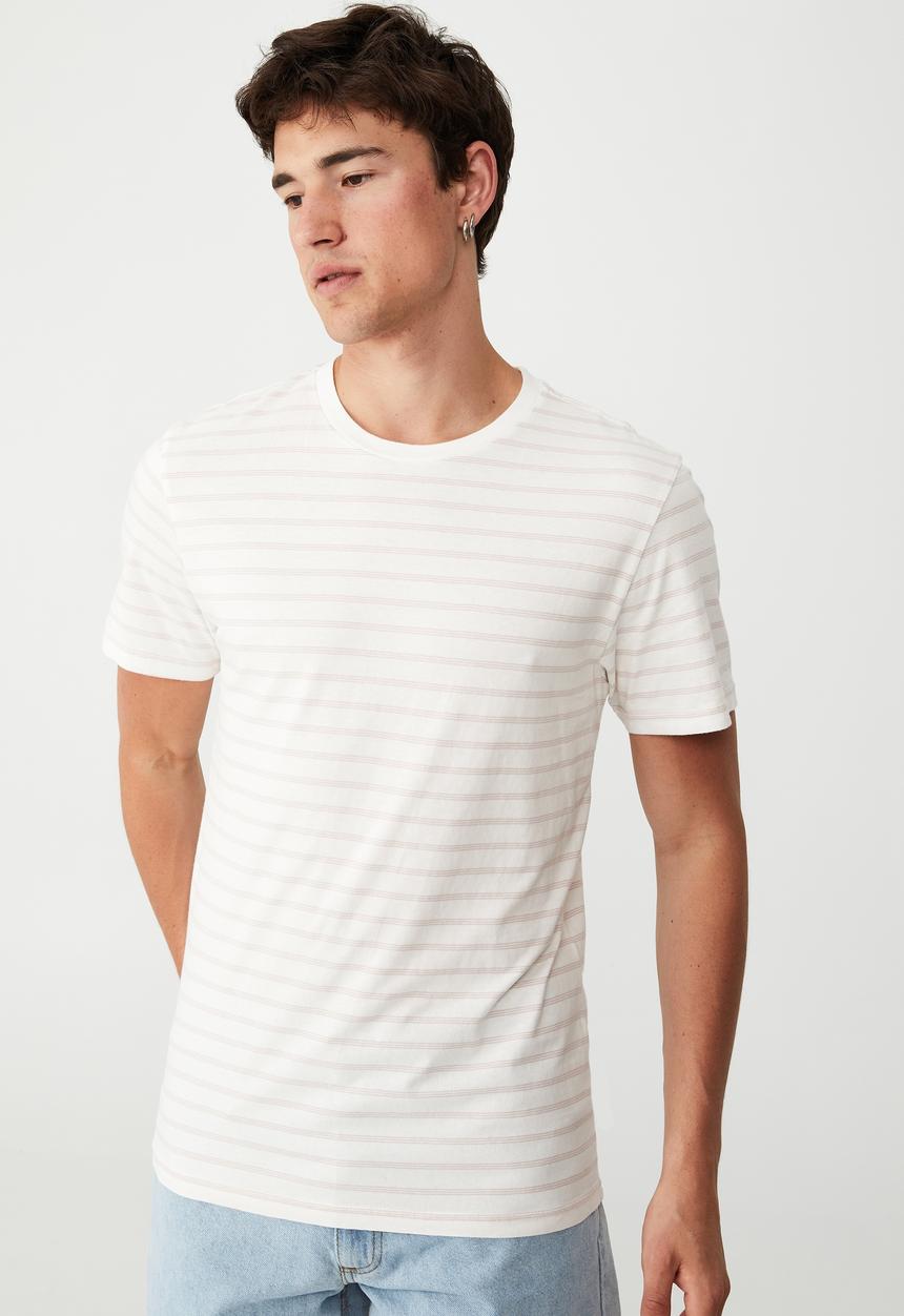 Cotton On - Organic stripe T-shirt - iced lilac triple stripe