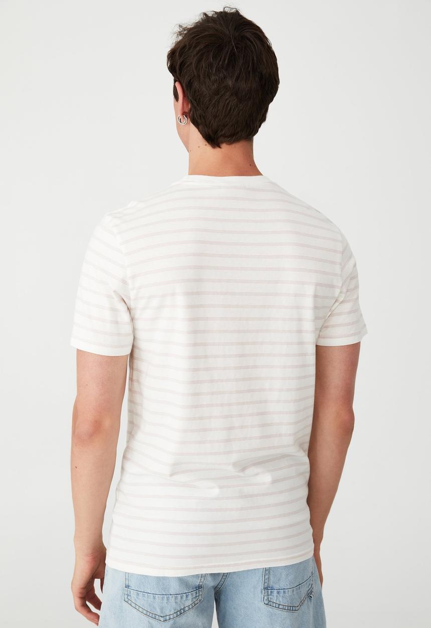 Cotton On - Organic stripe T-shirt - iced lilac triple stripe
