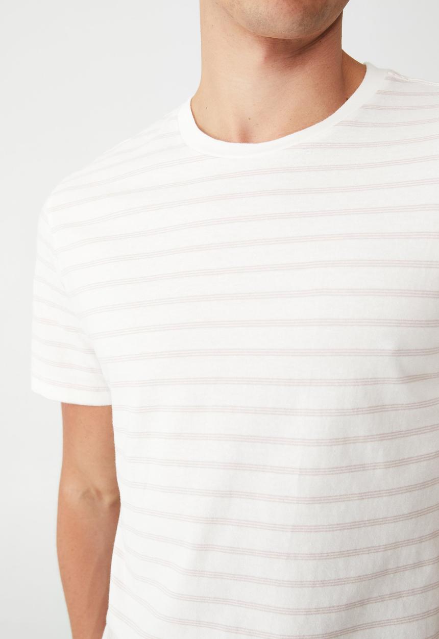 Cotton On - Organic stripe T-shirt - iced lilac triple stripe