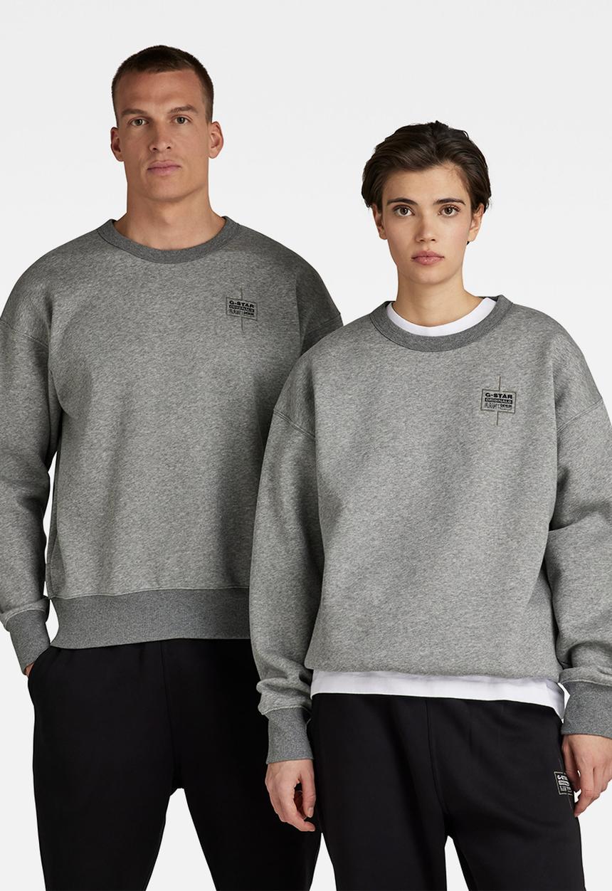 G-STAR - Unisex core oversized r sw - medium grey htr