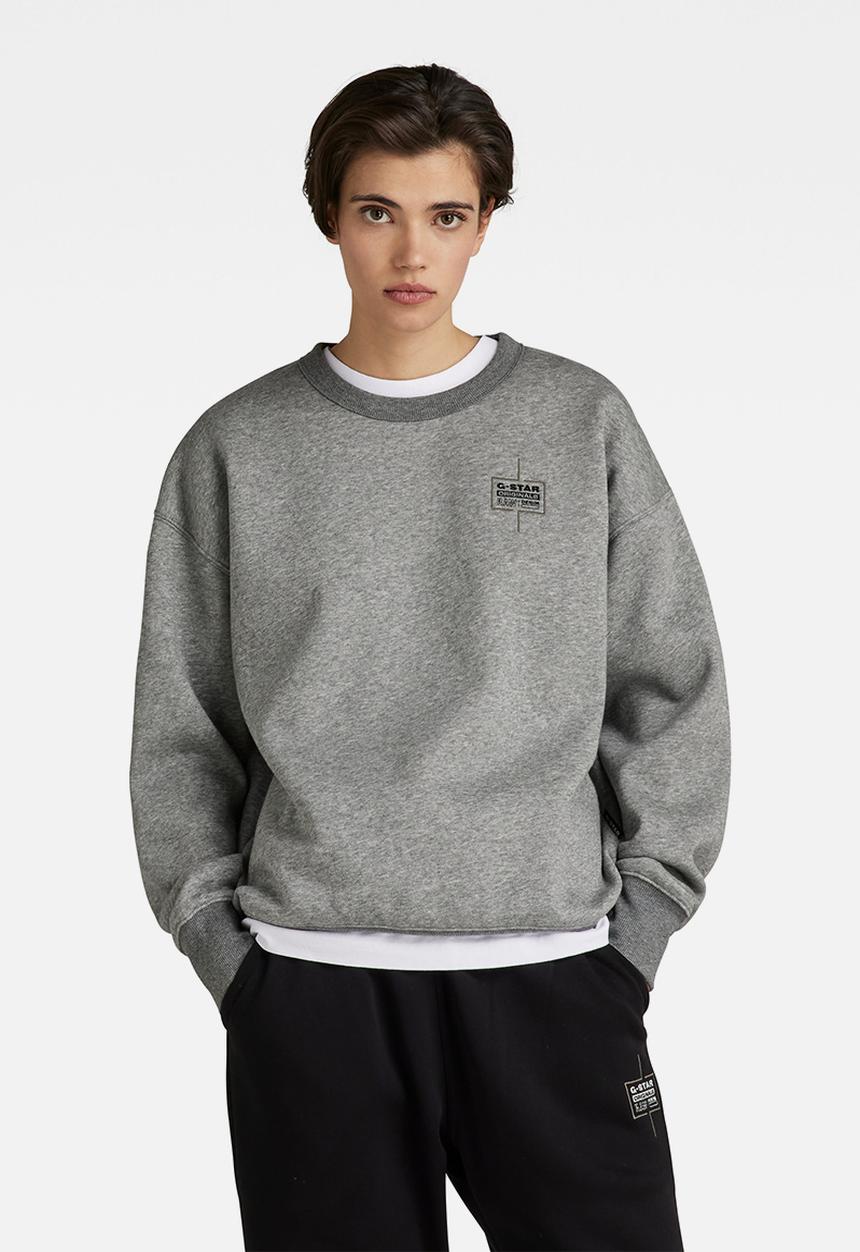G-STAR - Unisex core oversized r sw - medium grey htr