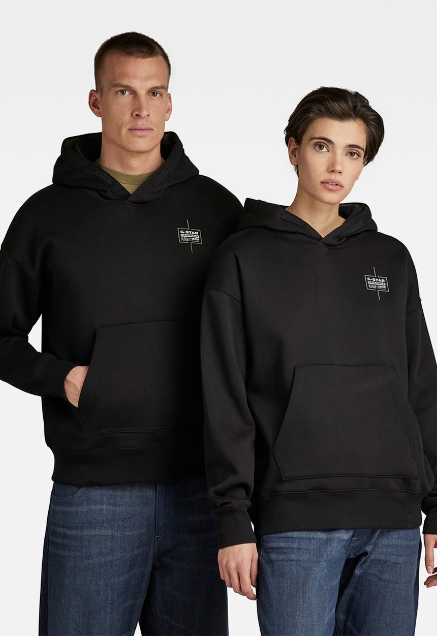 G-STAR - Unisex core oversized hdd sw - dk black