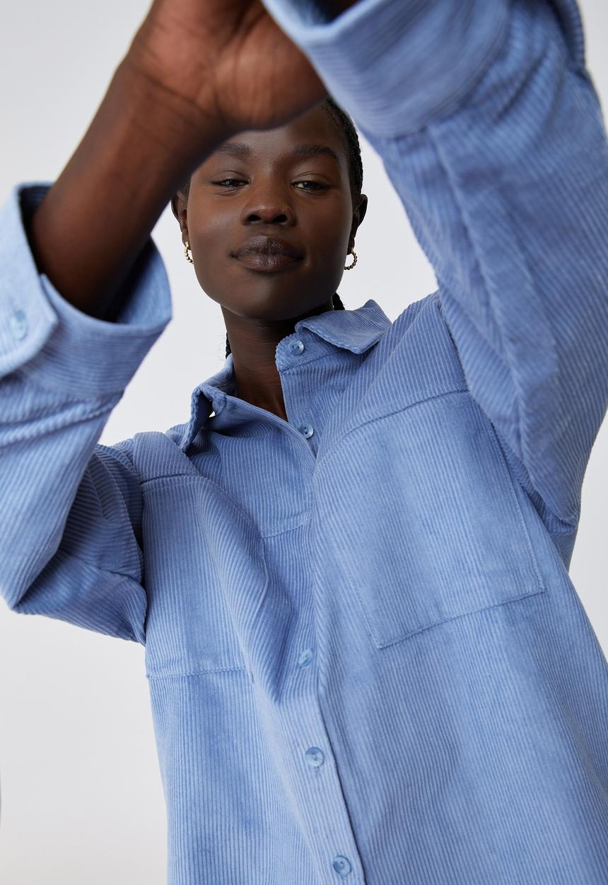 Cotton On - The lightweight cord shacket - blue haze