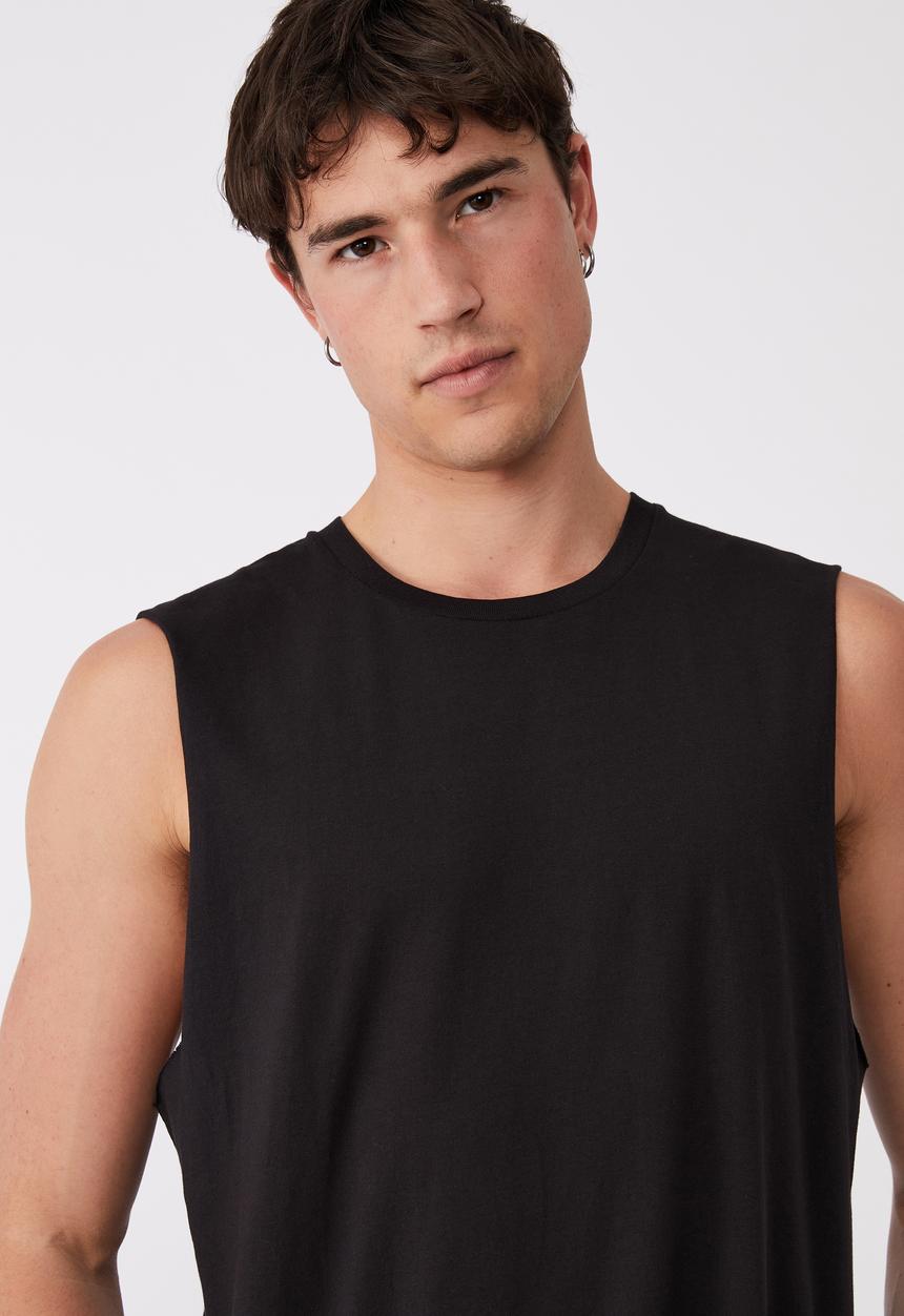 Cotton On - Organic muscle - black
