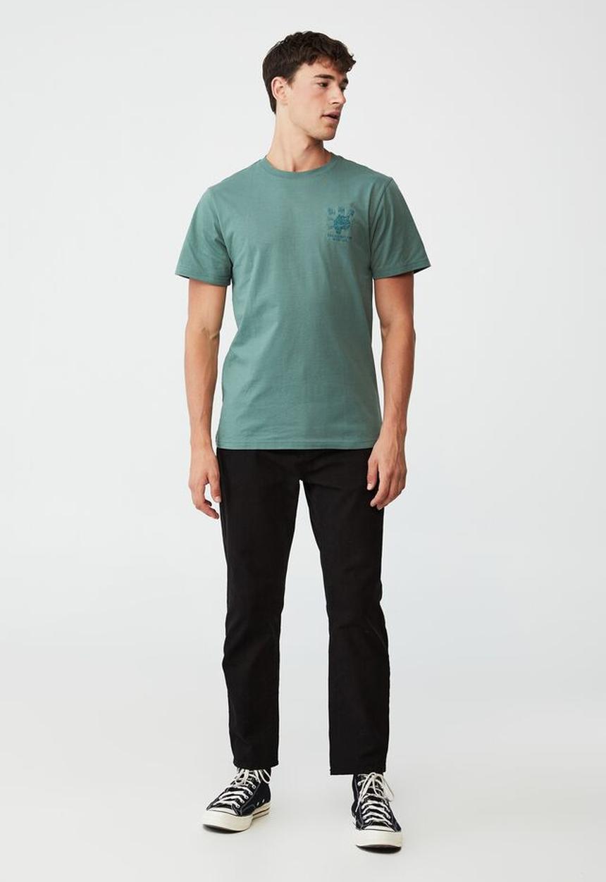 Cotton On - Tbar cny T-shirt - faded teal/smiling tiger