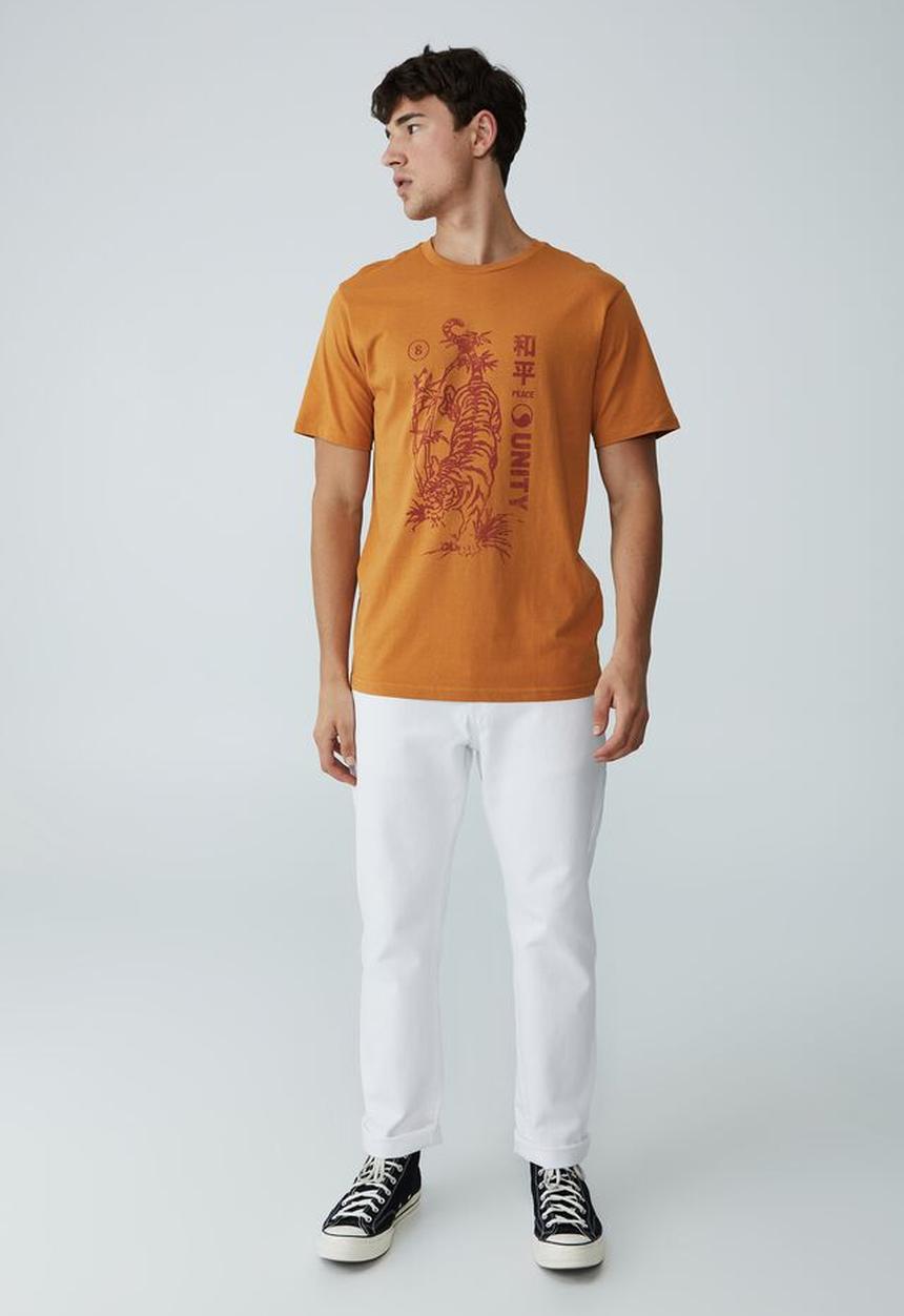 Cotton On - Tbar cny T-shirt - buckskin gold/bamboo tiger