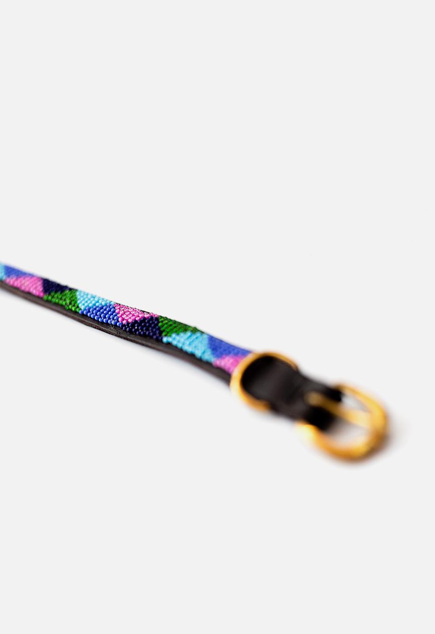 Sila + Bo - Pattern beaded collar - blue & purple