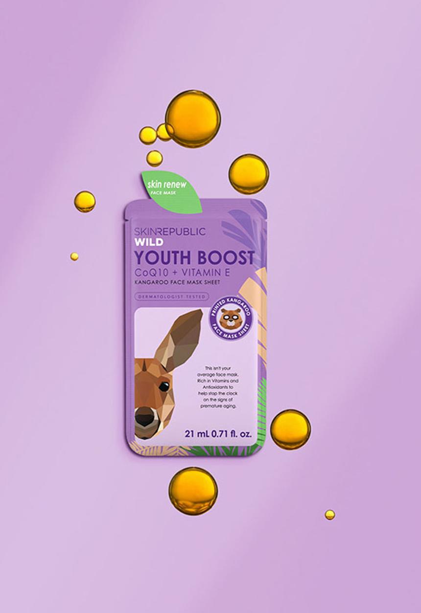 Skin Republic - Youth Boost CoQ10 + Vitamin E Kangaroo Face Mask Sheet