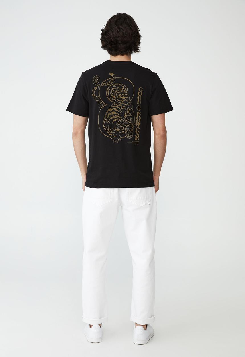 Cotton On - Tbar cny t-shirt - black/lucky tiger