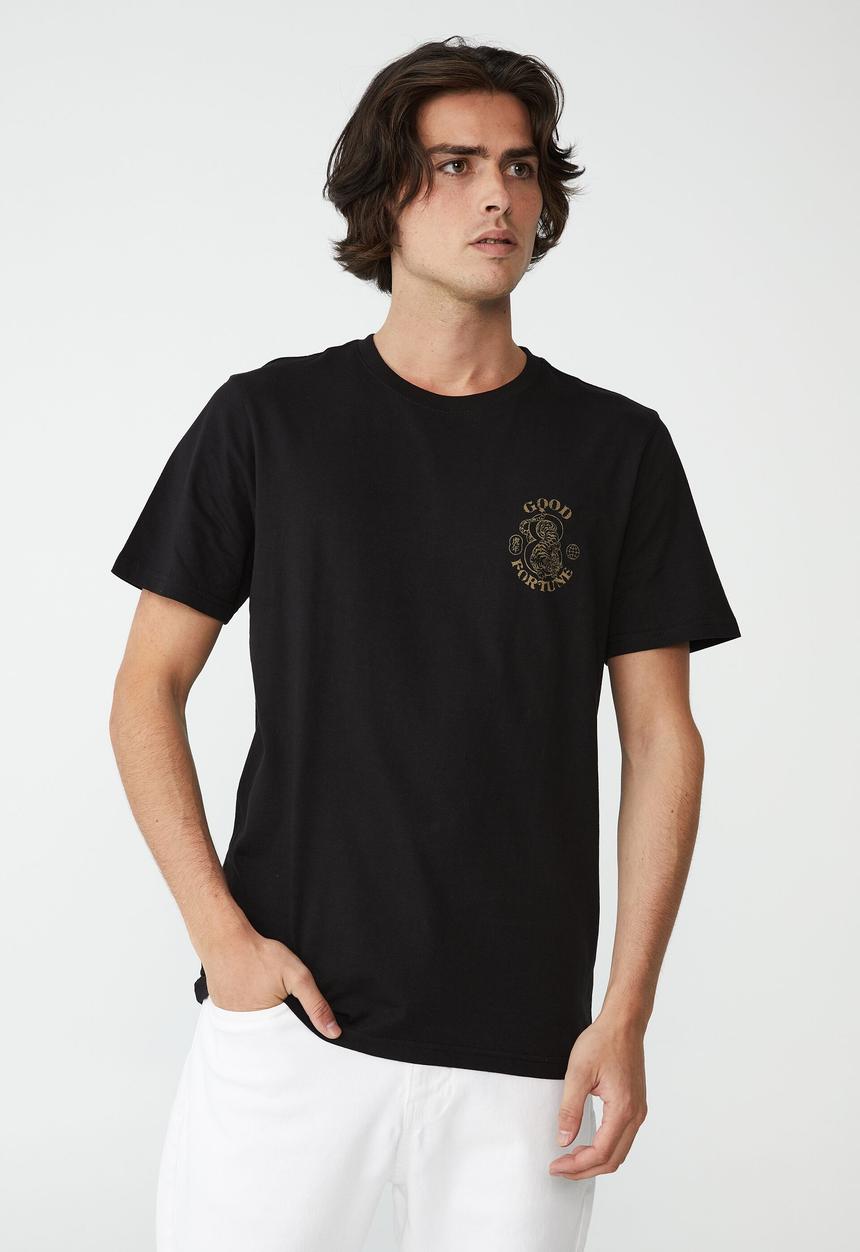 Cotton On - Tbar cny t-shirt - black/lucky tiger