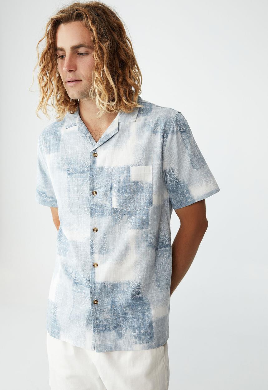 Cotton On - Riviera short sleeve shirt - vintage white bandana