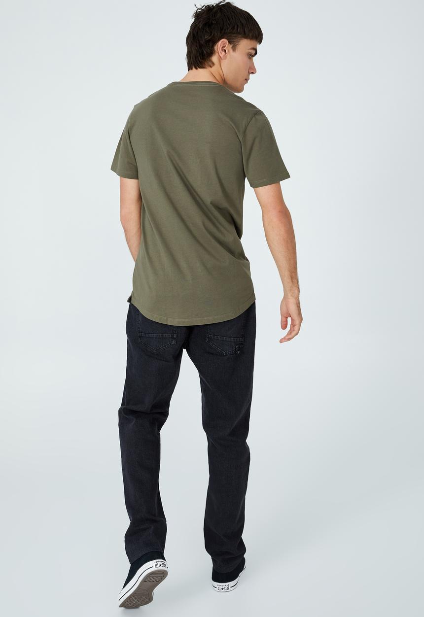 Cotton On - Organic longline T-shirt - military