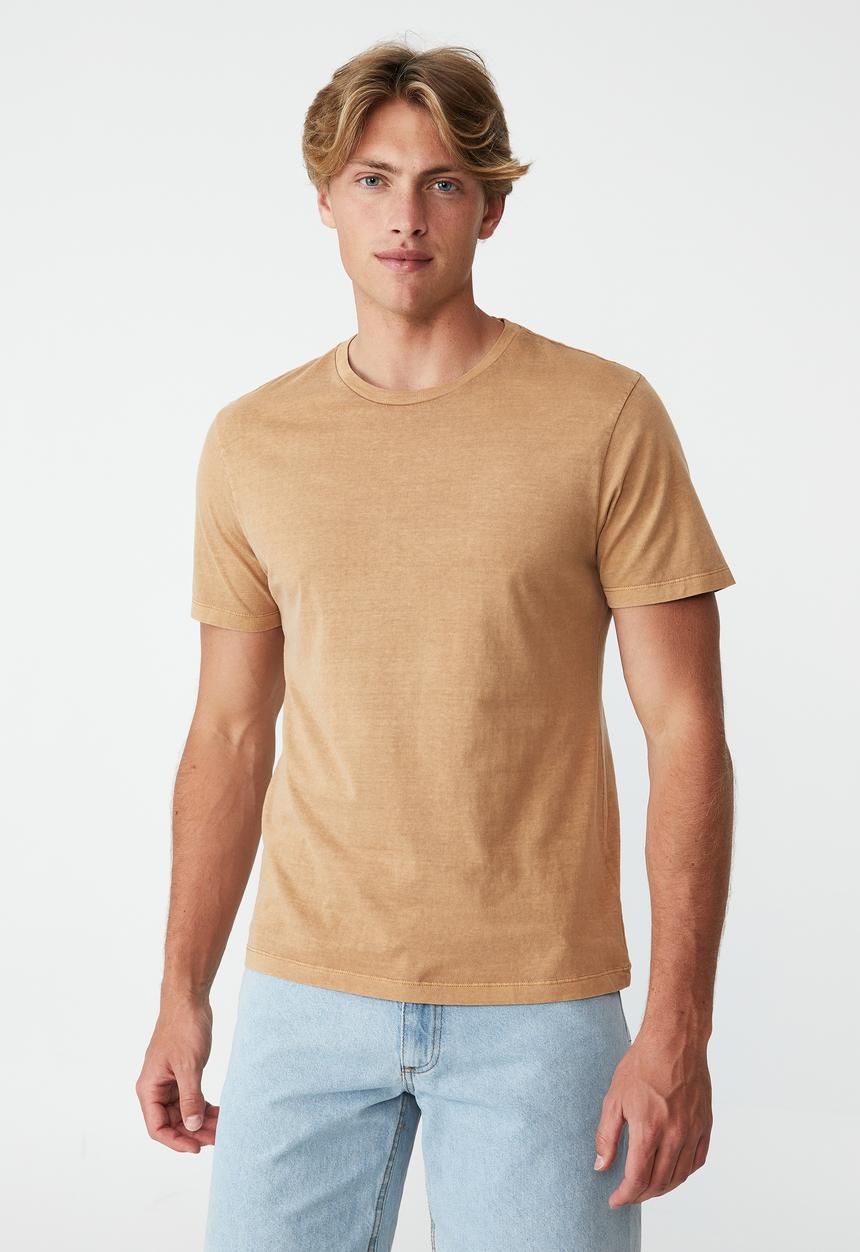 Cotton On - Organic crew T-shirt - golden oak