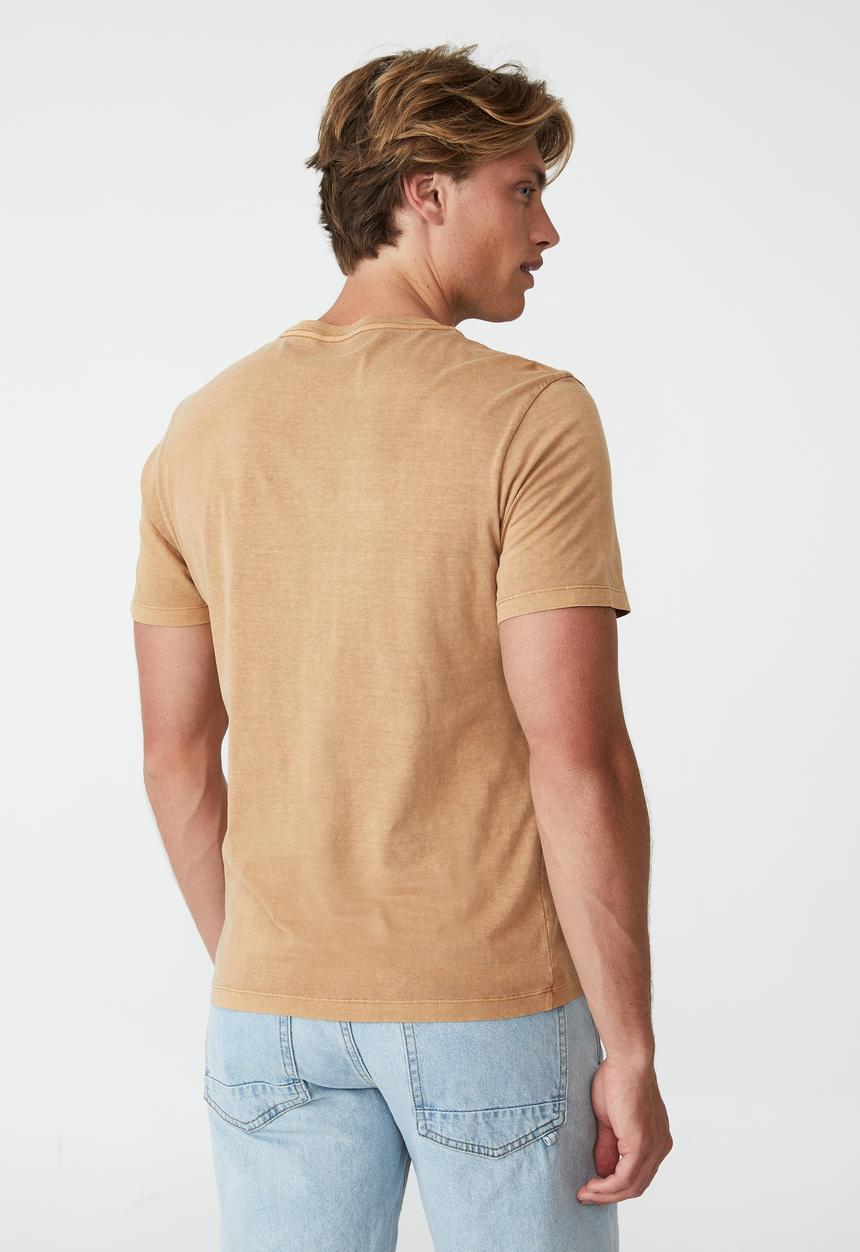 Cotton On - Organic crew T-shirt - golden oak