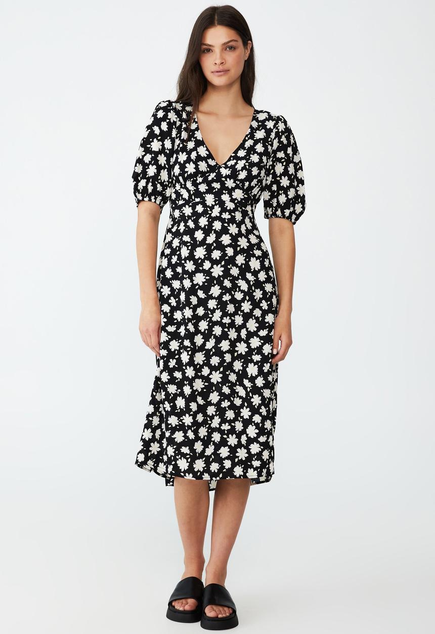 Cotton On - Bella midi dress - tilly daisy black