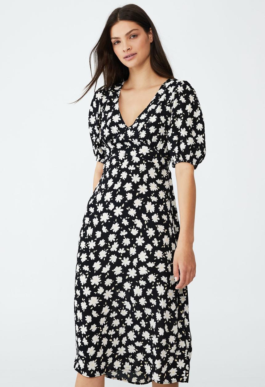 Cotton On - Bella midi dress - tilly daisy black
