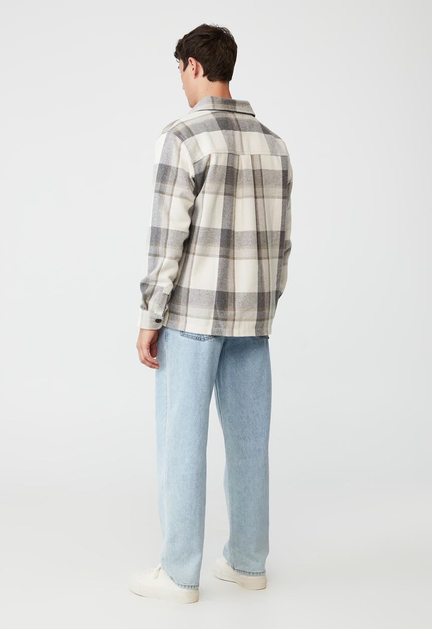 Cotton On - Heavy overshirt - off white check
