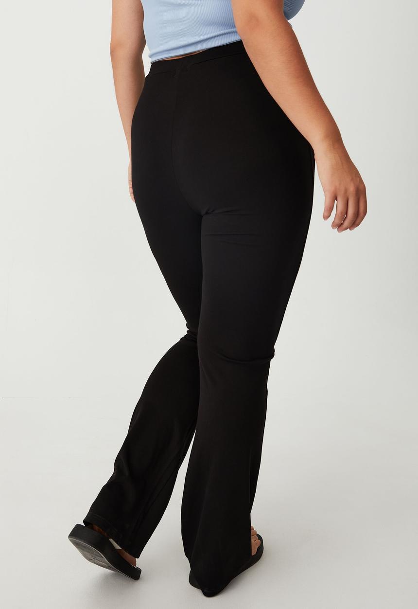 Cotton On - Curve pull on flare pant - black