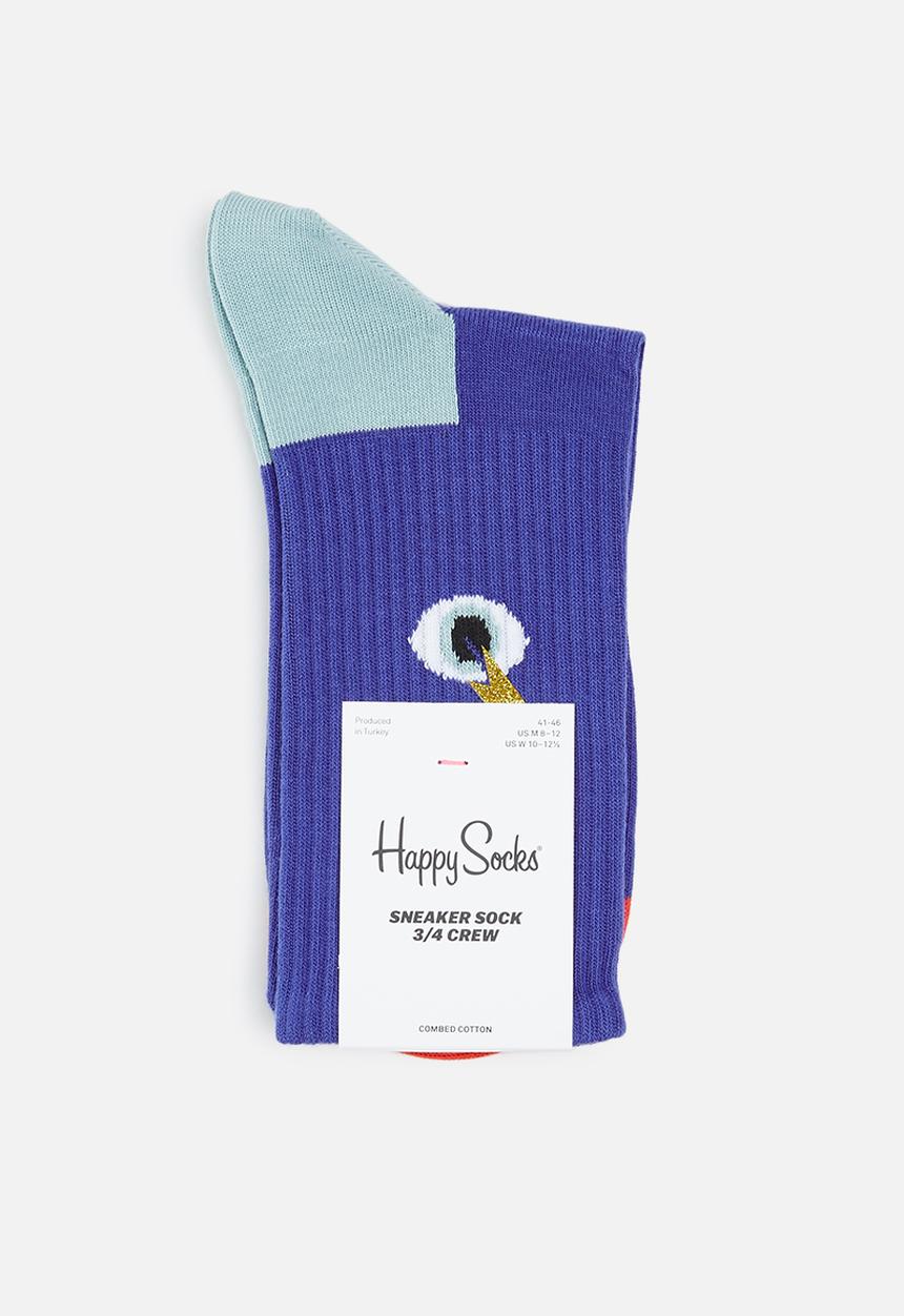 Happy Socks - I see you 3/4 crew socks - blue