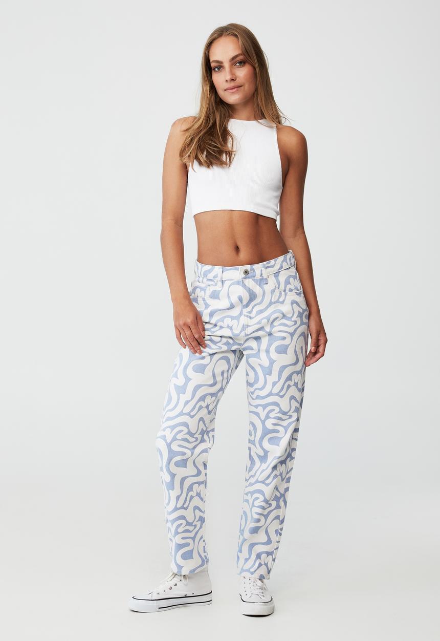 Cotton On - Mom jean - blue swirl