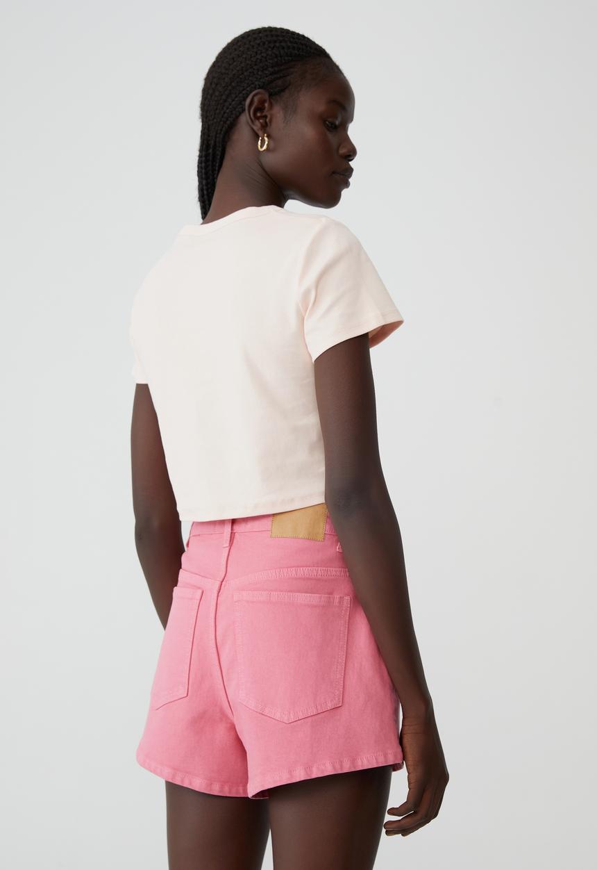 Cotton On - Micro fit rib graphic tee - haze pink