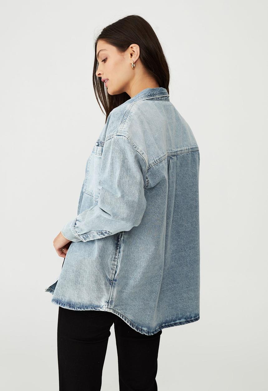 Cotton On - Denim shacket - blue splice