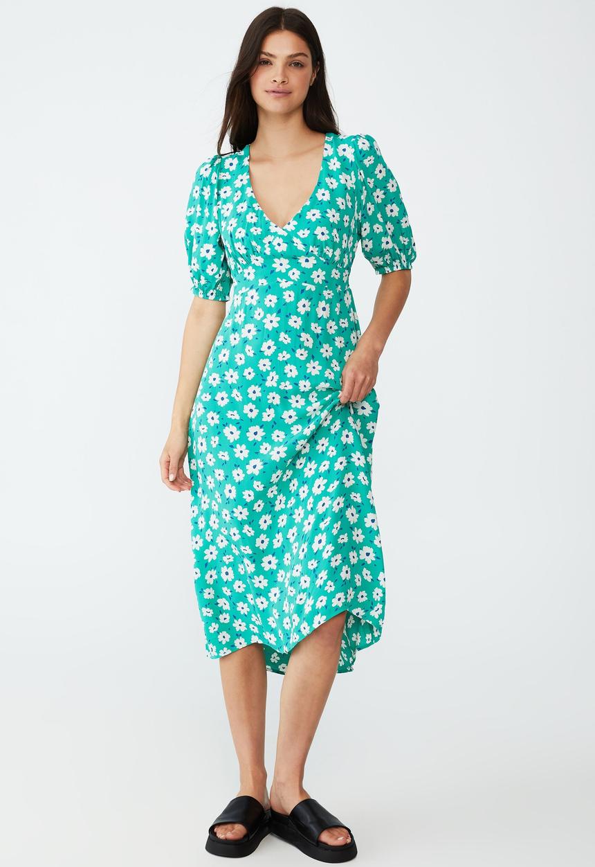 Cotton On - Bella midi dress - tilly daisy vibrant green