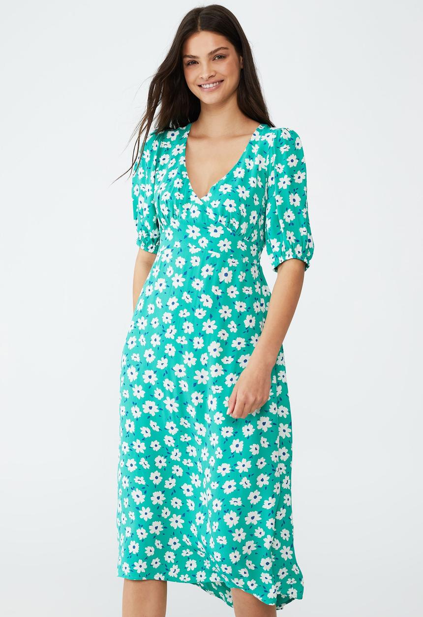 Cotton On - Bella midi dress - tilly daisy vibrant green