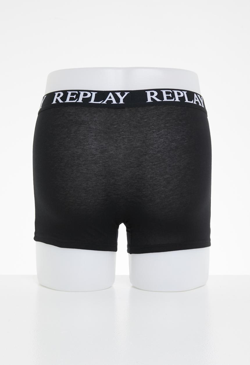Replay - Replay boxer style 01/c basic cuff logo 3pcs box - black